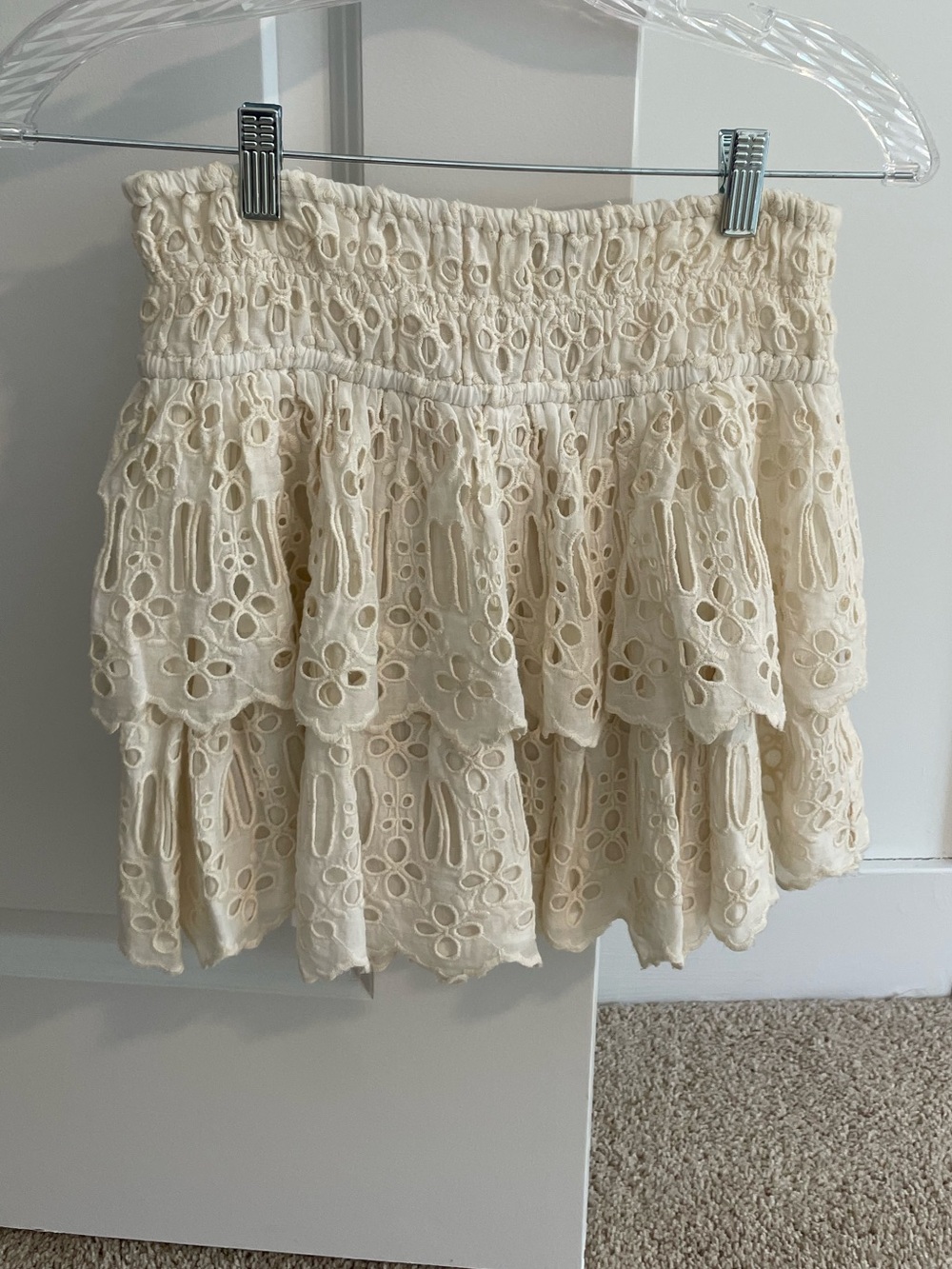 Free People cream eyelet skirt